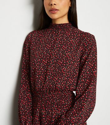 New Look Petite Black Abstract Spot Shirt